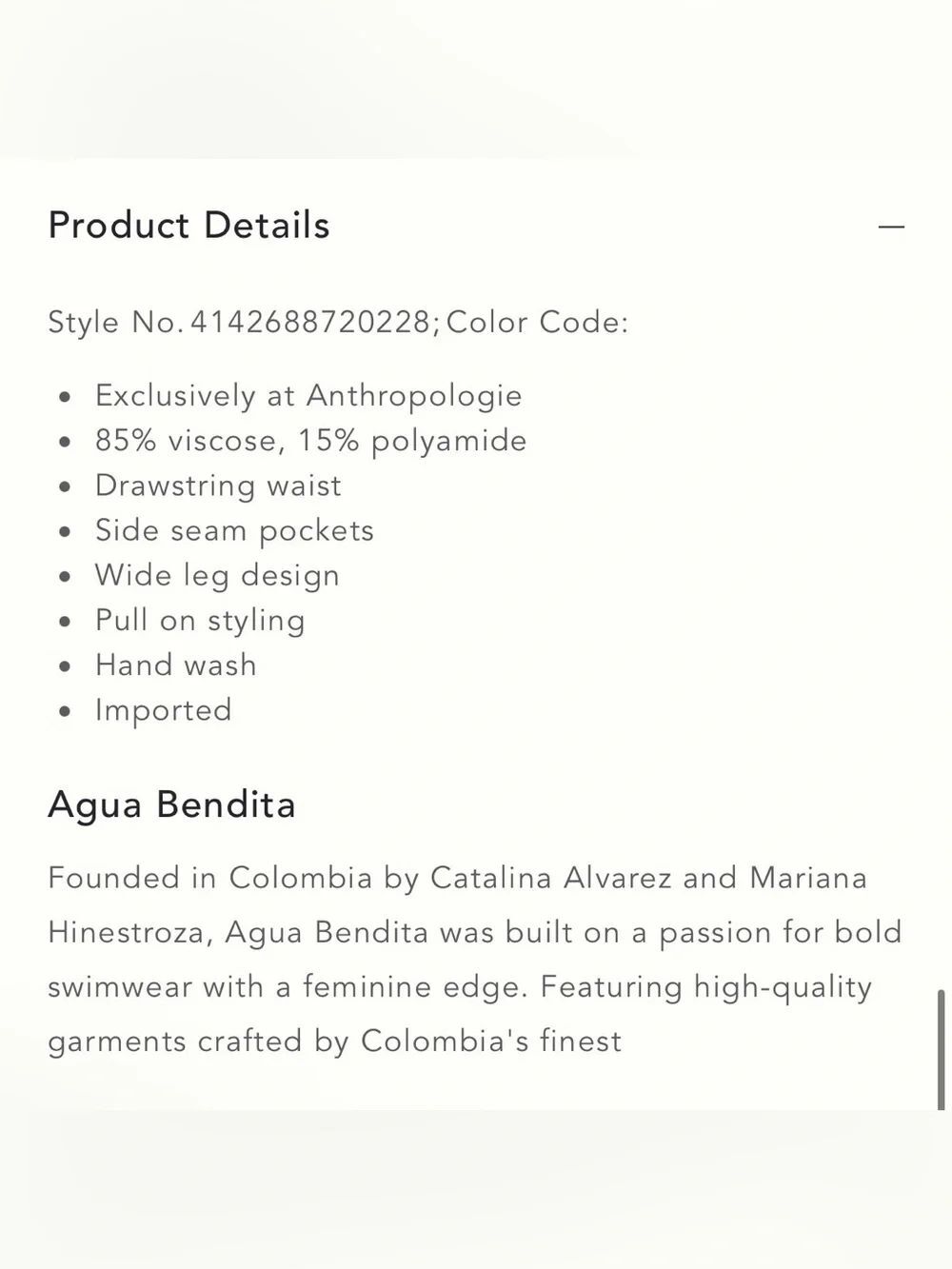 NWT Agua Bendita x Anthropologie Jan Cover Up Pants - Picture 4 of 7
